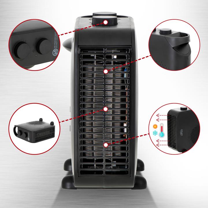 Image du produit Adler Heater AD 7725b Chauffage par ventilateur, 2000 W, Nombre de niveaux de puissance 2, Juodas (2000 W)