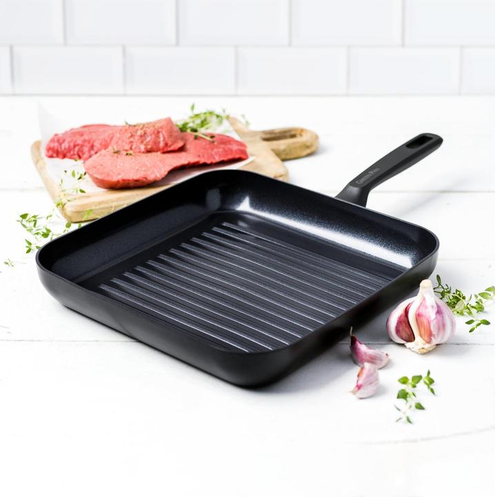 Actual product image Greenpan Memphis grillpan 28cm - zwart - inductie - PFAS-vrij (28 cm, Grill pan, Aluminium)