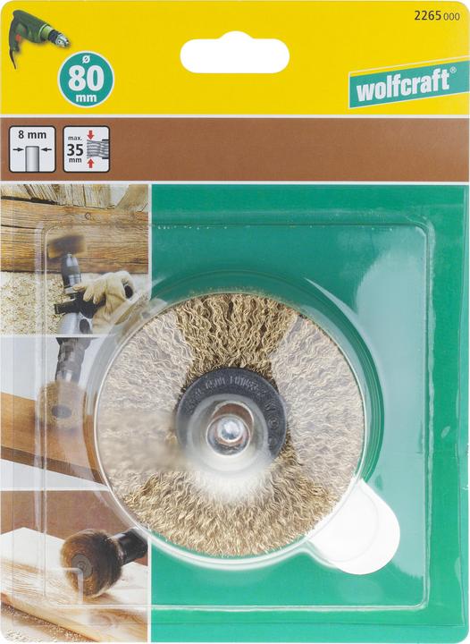 Actual product image wolfcraft wolfcraft 1 Holz-Struktur-Bürste S=8mm ø80x35mm