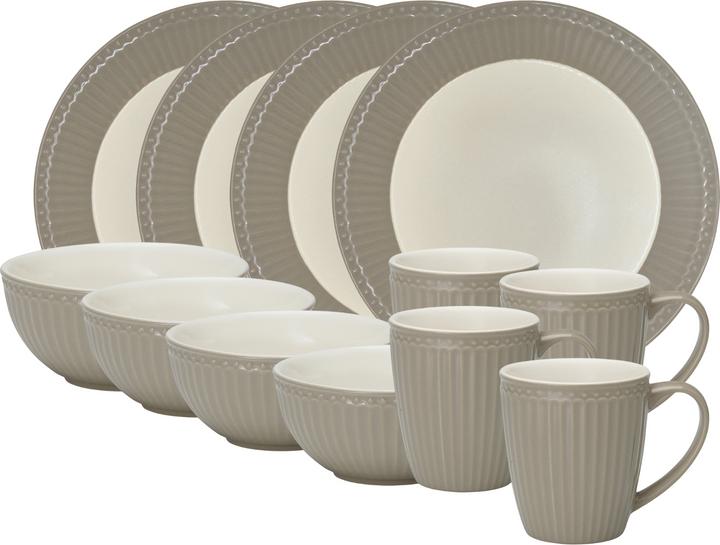 Greengate Alice Frühstücksset warm grey 12tlg (1 Piece)