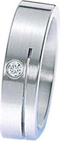 Xen Bandring mit 1 Brillant 0,04 ct. - Schlitz mattiert 6 mm