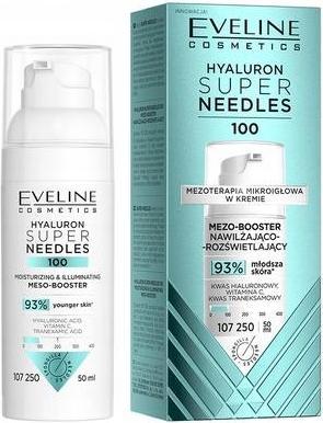 Actual product image Eveline Hyaluron Super Needles 100 Mezo-Booster Moisturizing Illuminating 50ml (50 ml)