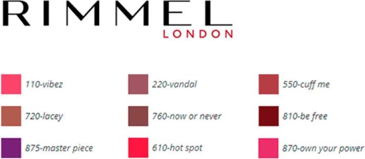 Valori nutrizionali e ingredienti Rimmel London Lip Art Graphic liner&liquid lipstick #810-be free (810)