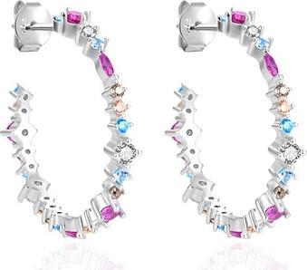 Actual product image Agato - Playful round earrings with colored zircons AGT-E068PC