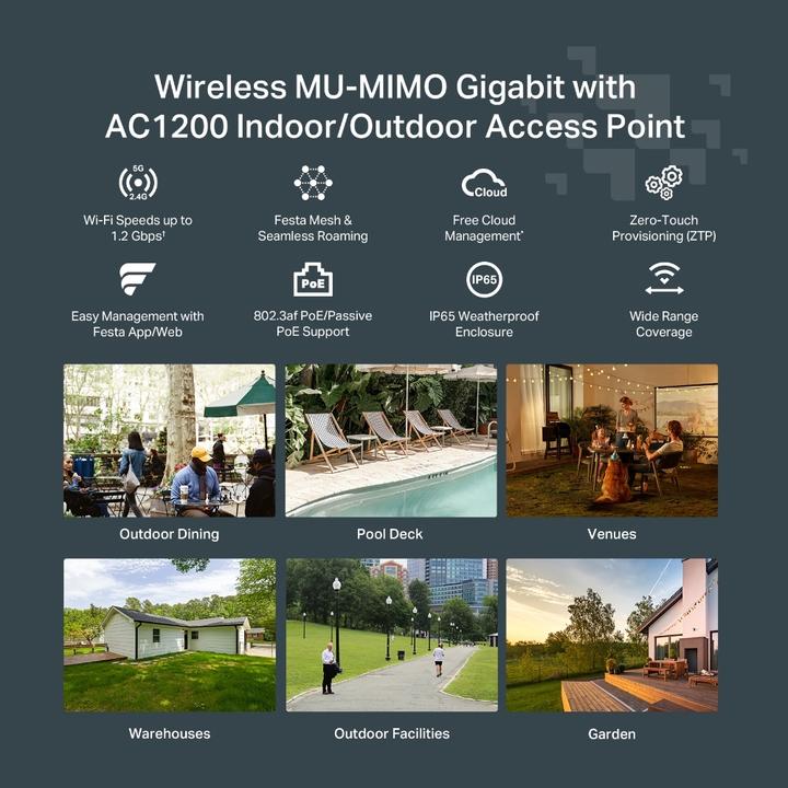 Produktbild TP-Link AP AC1200 Festa F52-Outdoor (867 Mbit/s)
