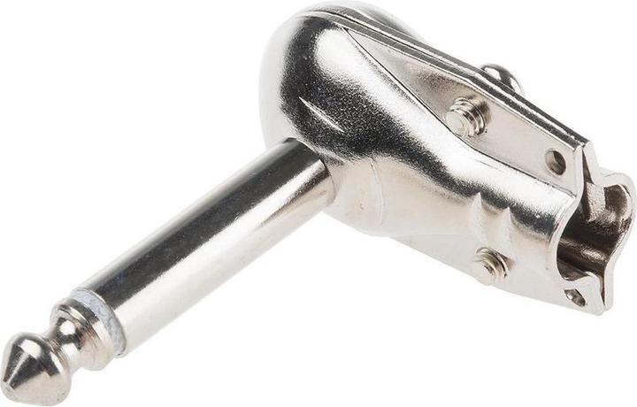 Produktbild Rs Pro Klinken-Stecker 6,35 mm gewinkelt, 2-polig S/W, Lötanschluss Kabelmontage