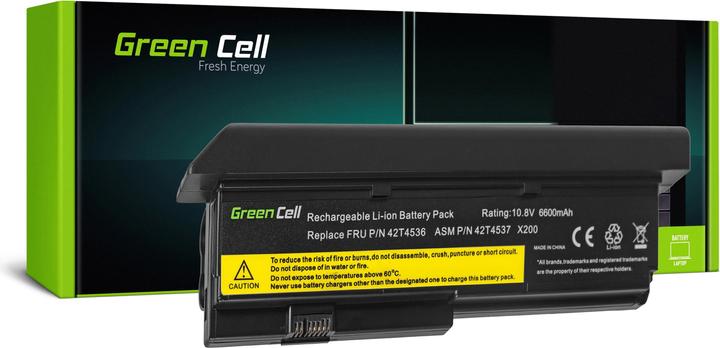 Lenovo GREENCELL LE22 Baterija Žalias Cell for IBM Thinkpad X200 7454T X200 745 (9 Zellen, 6600 mAh)