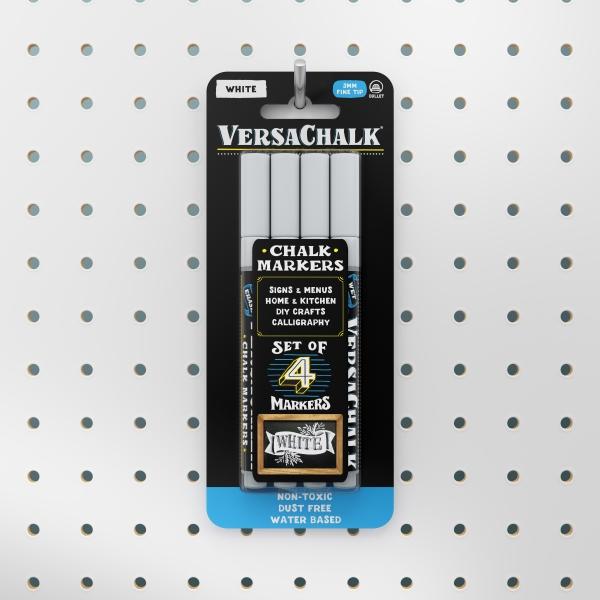Immagine prodotto VersaChalk - Set di 4 pennarelli a gesso liquido bianco con punta da 3 mm (Bianco, 3 mm, 4 x)