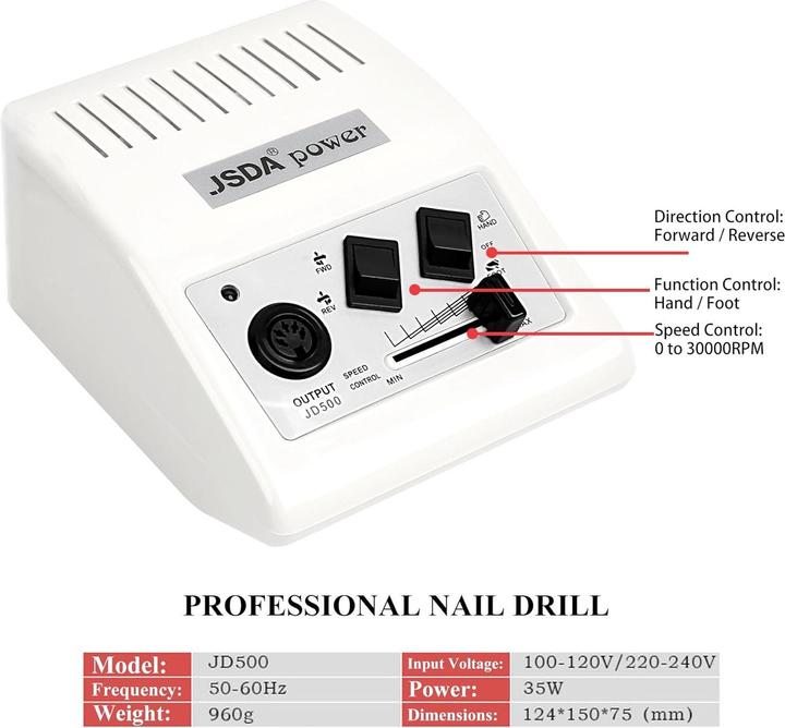 Produktbild Jsda Profi Nagelfräser JD500 Maniküre Set