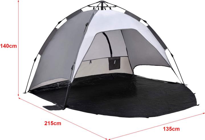 Produktbild Pro-Tec Mullsjö (Strandzelt + Strandmuschel, 3.85 kg, 2 Personen)