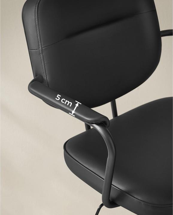 Image du produit Songmics Chaise de bureau avec dossier rembourré et accoudoirs, noir