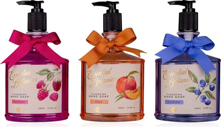 Immagine prodotto Accentra Sapone per le mani ESSENTIAL BOTANICS - FRUITS in dispenser a pompa, 500ml, 3 motivi/fragranze (Sapone liquido, 500 ml)