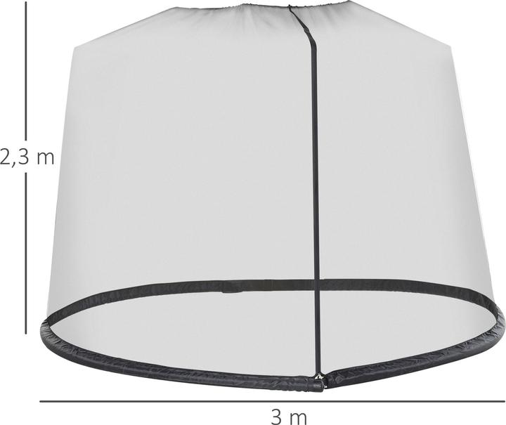 Produktbild Outsunny Moskitonetz für Sonnenschirm (300 x 230 cm)