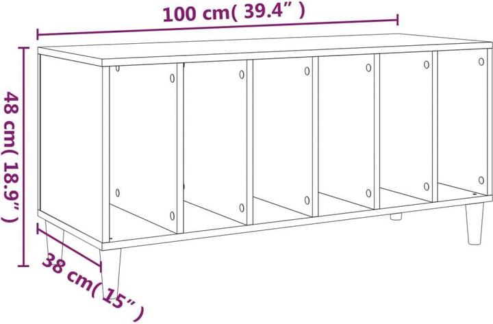 Actual product image VidaXL Plattenschrank Betongrau 100x38x48 cm Holzwerkstoff