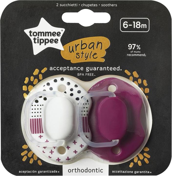 Actual product image Tommee Tippee orthodontic pacifiers Urban Style 6-18m, 2pcs., 43341965 (2 x, 6 - 18 M.)