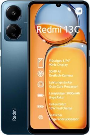 Actual product image Xiaomi Redmi 13C (128 GB, Navy Blue, 6.74", Dual SIM, 4G)