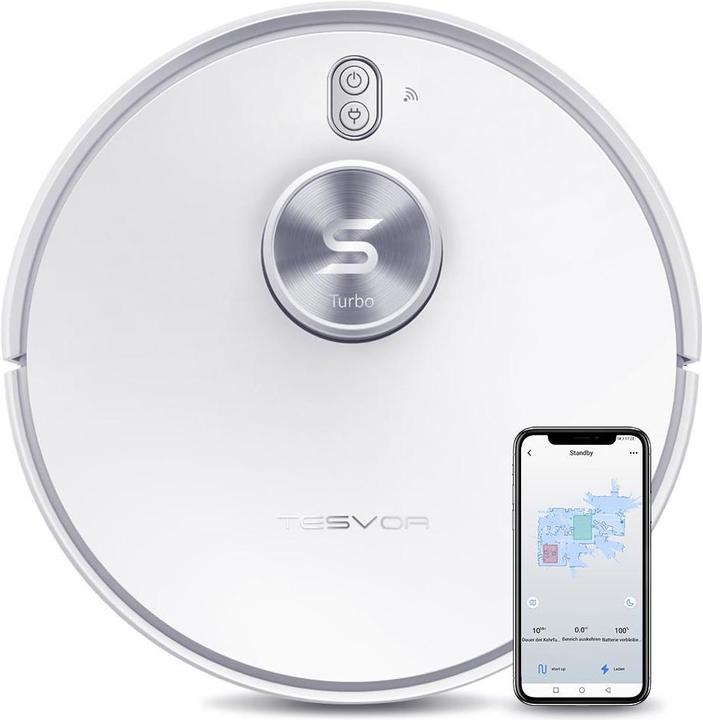 Tesvor Vacuum cleaner - robot S6 Turbo, White (Robot vacuum)