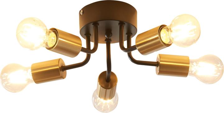 Actual product image Lux.Pro Deckenleuchte Barrow Schwarz/Gold (E27)
