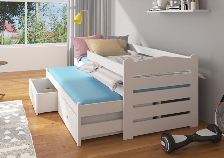 Produktbild ADRK Furniture Doppelbett mit Geländer und Matratzen TIARRO 200x90 (200 x 90 cm)