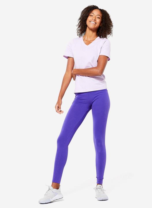 Produktbild Domyos T-Shirt Damen V-Ausschnitt - 500 blasslila (L)