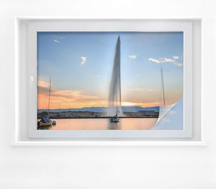 Actual product image Trenddeko Water fountain at Geneva sunset (100 x 70 cm)