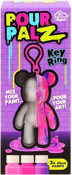 Actual product image Pour Palz DIY Mini Paint Bear w/keychain, ast.4, CDU