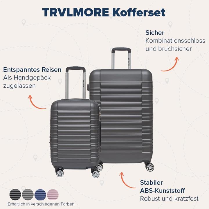 Image du produit Trvlmore 2-teiliges Kofferset (110 l, Bagage à main (jusqu'à 50l), L (90 - 115l))