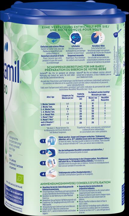 Immagine prodotto Aptamil Pre organico (800 g, dalla nascita)