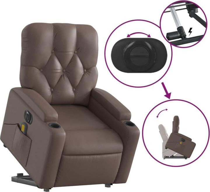 Produktbild VidaXL Massagesessel mit Aufstehhilfe Elektrisch Kunstleder