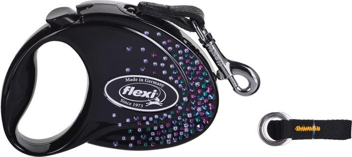 Actual product image Flexi Glam Splash Mystic with Swarovski crystals S - Dog Retractable Leash - 3 m - Black (S, Dog, General)