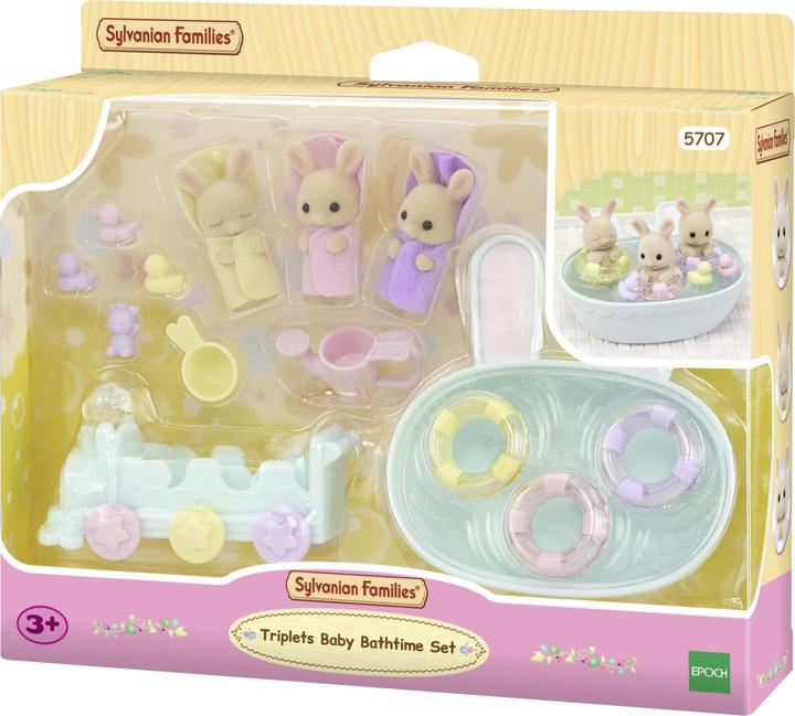 Actual product image Epoch Les triplés Lapin Crème et accessoires de bain
