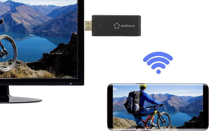 Image du produit Renkforce Clé de streaming HDMI (AirPlay, Miracast, DLNA)
