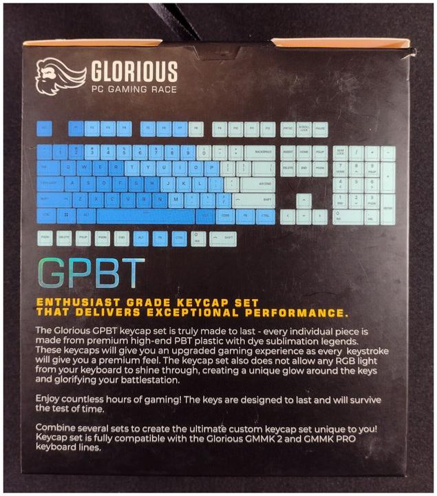 Immagine prodotto Glorious PC Gaming Race GPBT Keycaps - 114 keycaps PBT, ANSI, layout USA, Caraibi