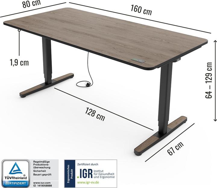 Produktbild Yaasa Desk Pro (160 x 80 cm)
