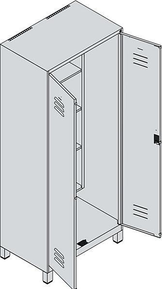 Actual product image C+P CP Classic Plus cleaning agent cabinet 080110-02-S10029 light grey 80.0 x 50.0 x 195.0 cm, assembled (80 cm, 195 cm)