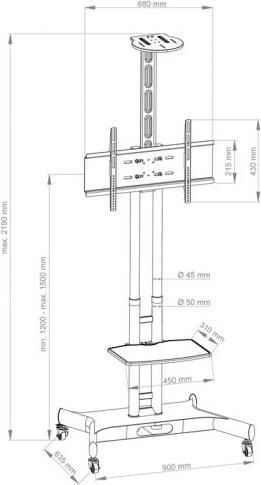 Produktbild Hagor Twin Stand Mobile mobiles Standsystem (55", 50 kg)