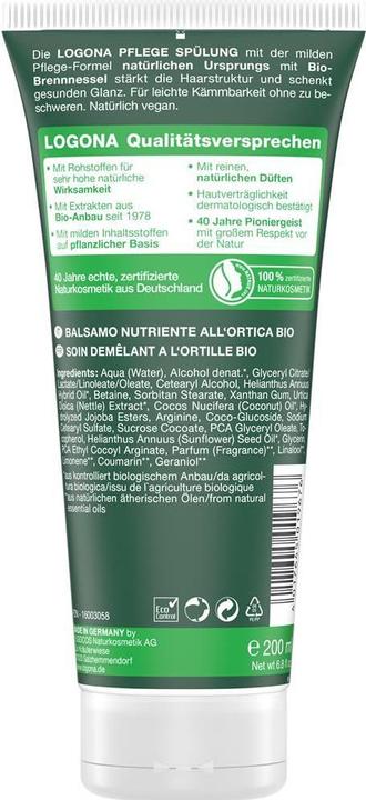 Image du produit Logona Conditionneur de cheveux biologique à l'ortie 200 ml (200 ml)