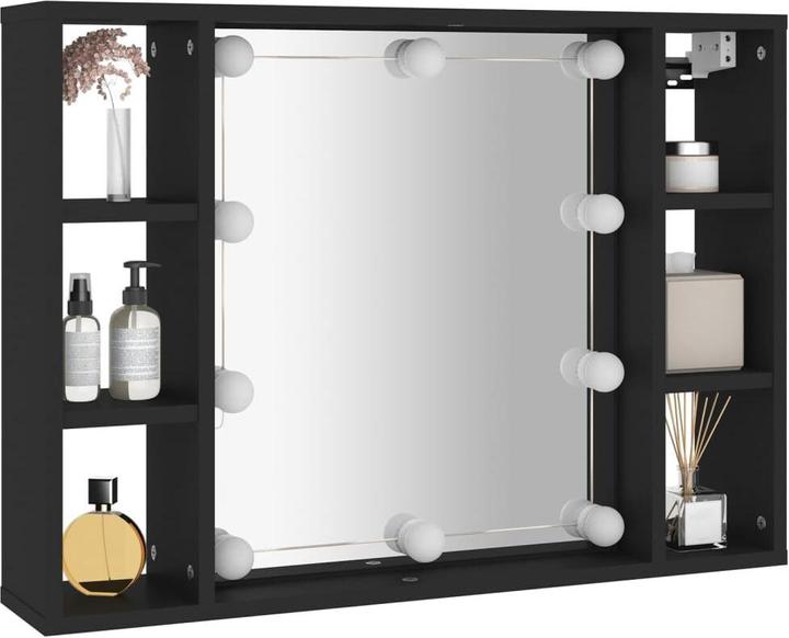 Immagine prodotto VidaXL Spiegelschrank mit LED Schwarz 76x15x55 cm,Farbe (76 x 15 x 55 cm)