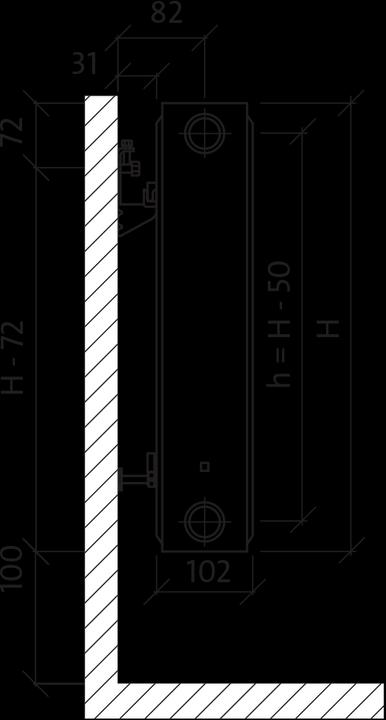 Actual product image Purmo Bottom connection radiator CV 22, 300-1600
