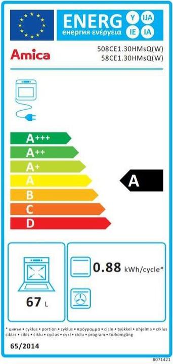 Energy Label Amica 58CE1.30HMsQ(W)