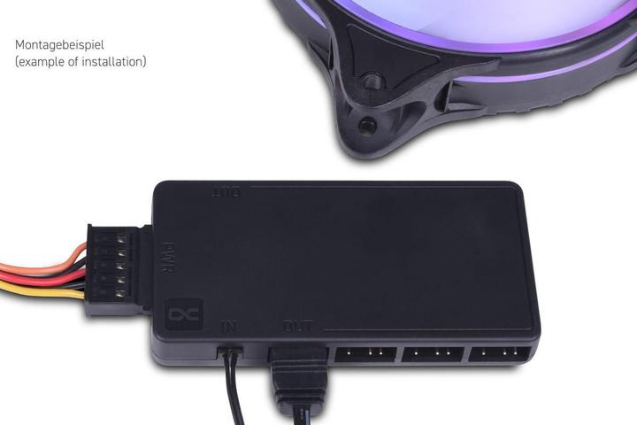 Image du produit Alphacool Core 11x 3-Pin DRGB Splitter - noir (11 Ventilateur)