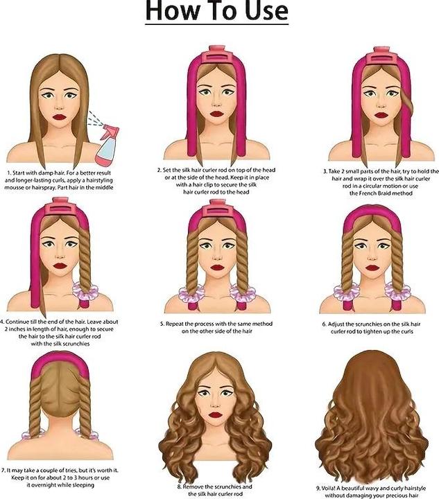 Immagine prodotto ASMI Soft Heatless Curling, Lockenwickler ohne Hitze, 3-teilig