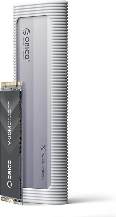 Actual product image Orico SSD Enclosure AXM2-G2-V1 for SATA M.2 NVMe, Grey (M.2 2230)
