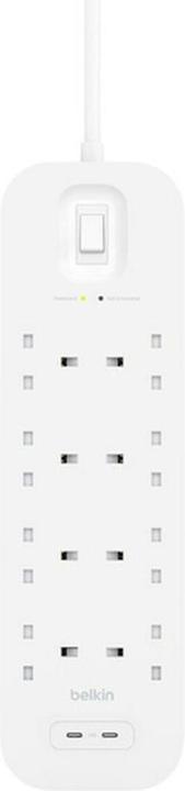 Actual product image Belkin Surge Protection with USB C 8 Outlet Dual USB C 30w PD (8 x, CEE 7/5, 2 m)