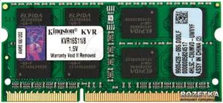 Immagine prodotto Kingston Notebook Memoria NB MEMORY 8GB PC12800 DDR3 / SO KVR16S11 / 8 (1 x 8GB, 1600 MHz, DDR3-RAM, SO-DIMM)