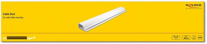 Image du produit Delock Goulotte de câblage pour montage sous table 0.4 m x 63 mm Blanc 2 pièces (Conduit, 40 cm)