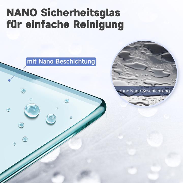 Actual product image SONNI Duschtr H?ngetr Duschwand Drehtr ohne Rahmen, NANO Glas 86x185 cm (86 cm, 86 cm, 185 cm)