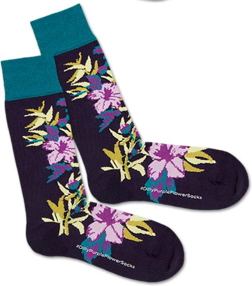 DillySocks Purple Flower (Single pack)