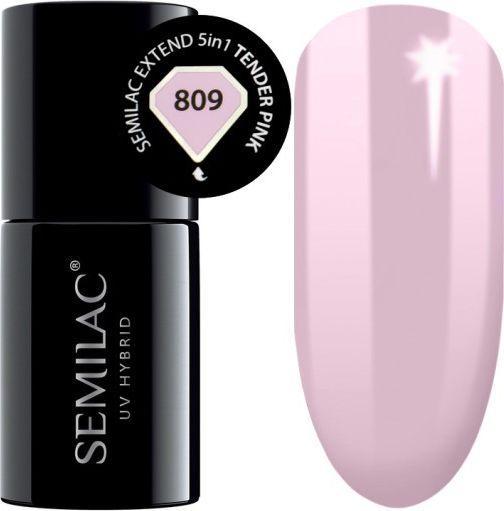 Actual product image Semilac Extend 809 Hybrid Varnish 5in1 Tender Pink (Tender Pink, UV gel varnish)