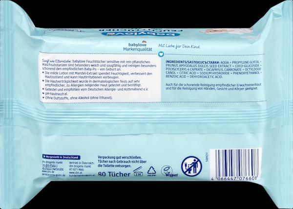 Produktbild dm babylove Sensitive (160 Stück)